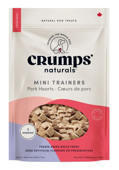 Crumps Mini Trainers Freeze Dried Pork Hearts Dog - 115g