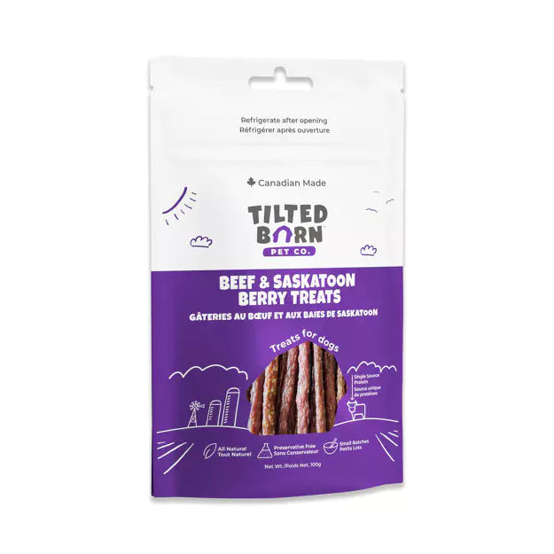 Tilted Barn Pet Co. Beef and Saskatoon Berry Treats - 100g