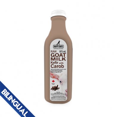 Happy Days Raw Fermented Goat Milk Kefir with Carob - 945ml