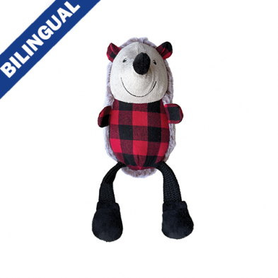 foufouBRANDS™ fouFIT™ Heritage Pully Plush Hedgehog Dog Toy