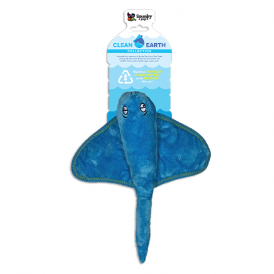 Spunky Pup Clean Earth Plush Stingray - Large
