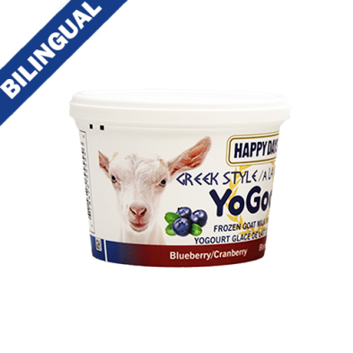 Happy Days YoGoat Blueberry/Cranberry Greek Style Frozen Goat Milk Yogurt - 475gm