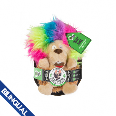 goDog Silent Squeak Crazy Hairs Hedgehog - Small