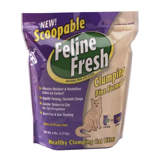 Feline Fresh Clumping Pine Cat Litter 34 lbs