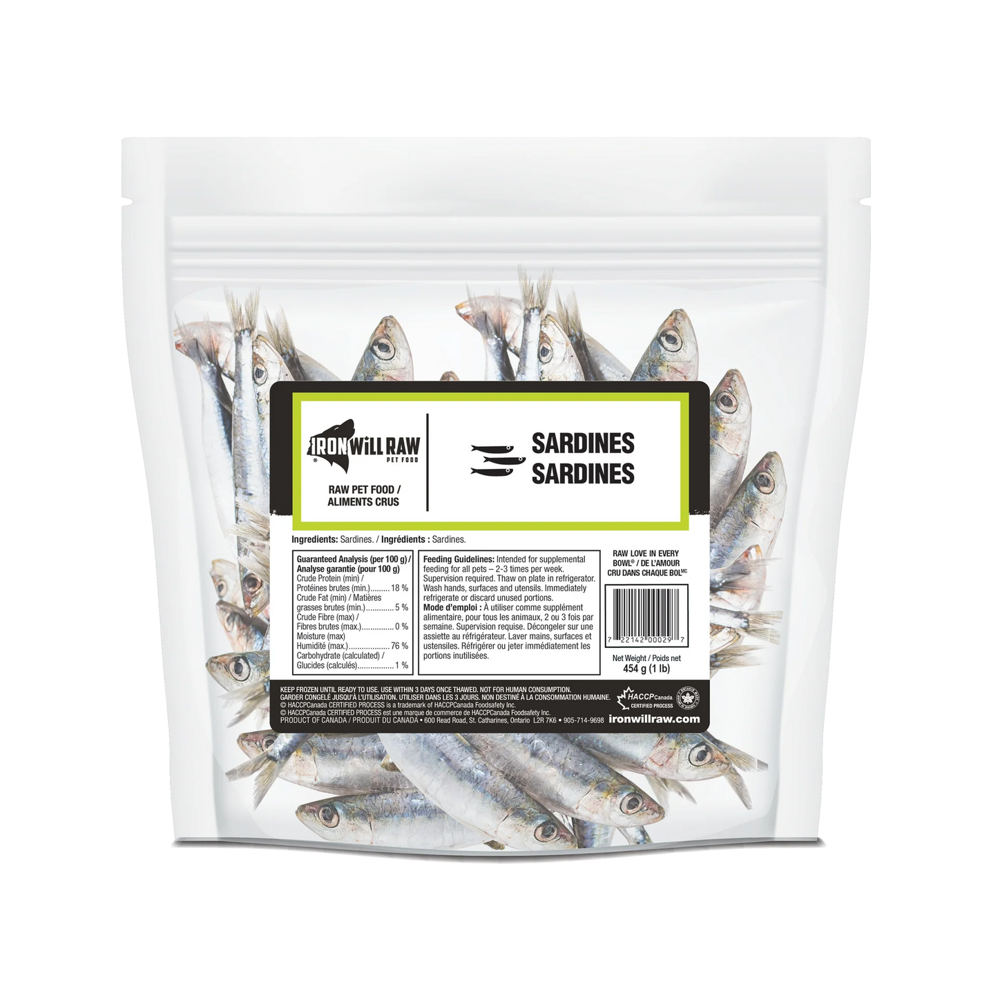 Iron Will Raw Sardines - 1lbs