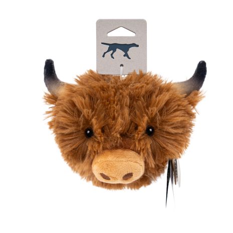 Tall Tails Plush Highland Cow - 2 in 1 Fetch Squeaker Ball Toy - 4"