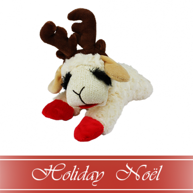 Multipet™ Holiday Lamb Chop® Laying Down with Antlers - 10.5"