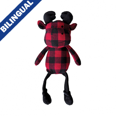 foufouBRANDS™ fouFIT™ Heritage Pully Plush Moose Dog Toy