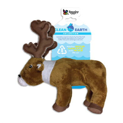 Spunky Pup Clean Earth Plush Caribou - Large