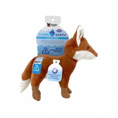 Spunky Pup Clean Earth Plush Fox - Large