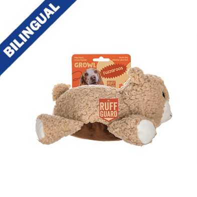 Growl Fuzzaroos Benny the Bear Dog Toy - Each