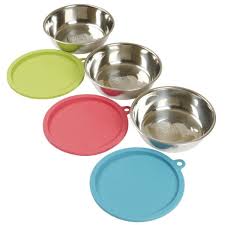 Messy Mutts 3 Stainless Steel Bowls & Lids (6pc) - Large