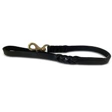 Angel Leather Braided Leash Black - 2'x3/4"