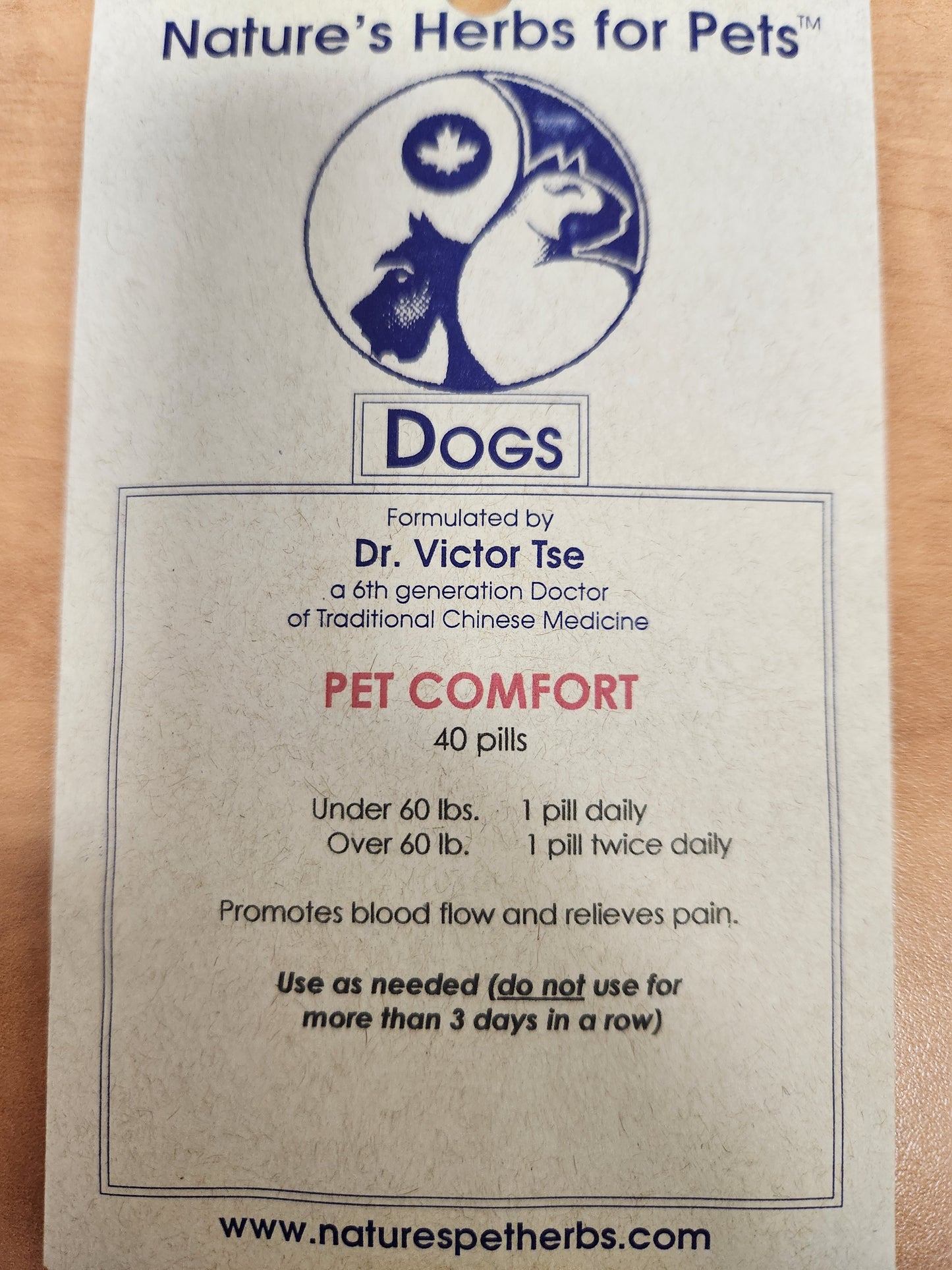 Nature's Herbs for Pets Pet Comfort - 40 Pills (Dog)